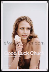 3b316 GOOD LUCK CHUCK teaser DS 1sh '07 sexy image of Jessica Alba with ice cream cone!
