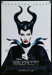 3b470 MALEFICENT advance DS 1sh '14 cool close-up image of sexy Angelina Jolie in title role!
