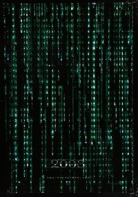 3b477 MATRIX RELOADED 2003 holofoil teaser 1sh '03 Wachowski Brothers sequel, free your mind!