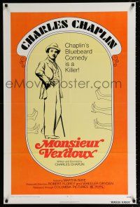 3b501 MONSIEUR VERDOUX 1sh R72 Charlie Chaplin's Bluebeard comedy is a killer!