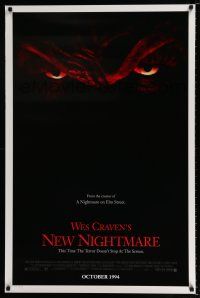 3b529 NEW NIGHTMARE advance 1sh '94 Robert Englund as Freddy Kruger, Heather Langenkamp!