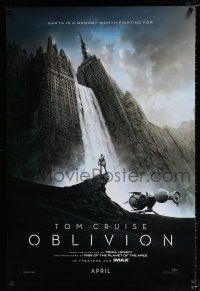 3b538 OBLIVION teaser DS 1sh '13 Morgan Freeman, image of Tom Cruise & waterfall in city!