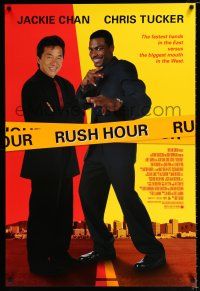 3b648 RUSH HOUR 1sh '98 cool image of unlikely duo Jackie Chan & Chris Tucker!