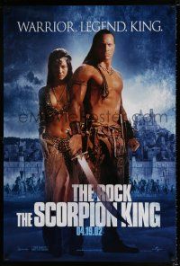 3b656 SCORPION KING teaser DS 1sh '02 The Rock is a warrior, legend, king, sexy Kelly Hu!