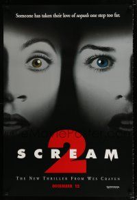 3b658 SCREAM 2 teaser 1sh '97 Wes Craven directed, Neve Campbell, Courteney Cox!