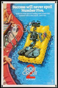 3b676 SHORT CIRCUIT 2 teaser 1sh '88 Johnny Five, some say he's nuts, some say he's bolts!