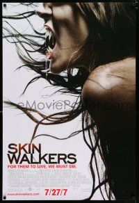 3b682 SKINWALKERS advance DS 1sh '07 Jason Behr, Elias Koteas, creepy image of werewolf!