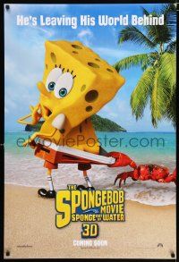 3b696 SPONGEBOB MOVIE: SPONGE OUT OF WATER advance DS 1sh '15 wacky Coppertone parody image w/ crab