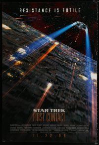 3b706 STAR TREK: FIRST CONTACT int'l advance DS 1sh '96 Jonathan Frakes, Patrick Stewart, Spiner!