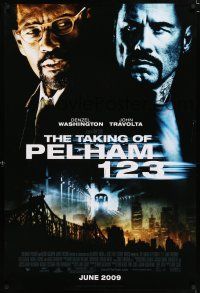 3b733 TAKING OF PELHAM 1 2 3 advance 1sh '09 Denzel Washington, John Travolta, remake!
