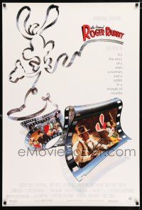 3b817 WHO FRAMED ROGER RABBIT 1sh '88 Robert Zemeckis, cool cartoon/live action image!