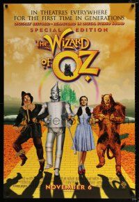 3b827 WIZARD OF OZ advance DS 1sh R98 Victor Fleming, Judy Garland all-time classic!