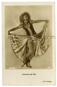 3c049 DOLORES DEL RIO German 4x6 postcard '20s full-length in wonderful dress showing her legs!