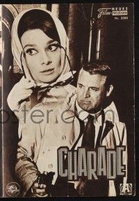 3c131 CHARADE Austrian program '63 different images of Cary Grant & sexy Audrey Hepburn!