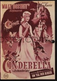 3c135 CINDERELLA Austrian program '52 Walt Disney classic romantic musical fantasy cartoon!