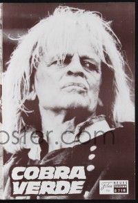 3c136 COBRA VERDE Austrian program '87 Werner Herzog, Klaus Kinski as most feared bandit in Africa!