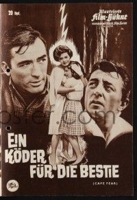 3c392 CAPE FEAR German program '62 Gregory Peck, Robert Mitchum, Polly Bergen, different images!