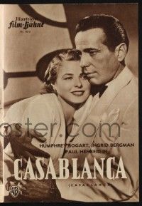 3c400 CASABLANCA Film Buhne German program '52 Humphrey Bogart, Ingrid Bergman, Curtiz, different!