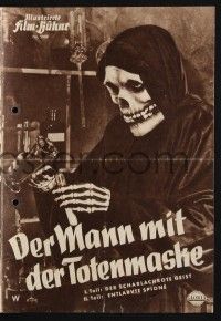 3c422 CRIMSON GHOST German program '53 cool different images of the villain in skeleton outfit!
