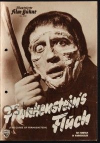 3c424 CURSE OF FRANKENSTEIN Film-Buhne German program '57 Peter Cushing, monster Christopher Lee!