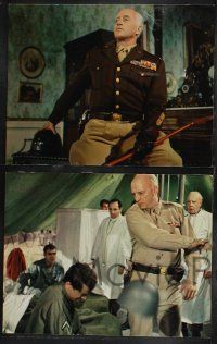 3d007 PATTON 12 color 11x14 stills '70 General George C. Scott military World War II classic!