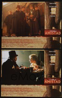 3d060 AMISTAD 8 LCs '97 Steven Spielberg directed, Morgan Freeman, Anthony Hopkins!