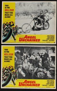 3d062 ANGEL UNCHAINED 8 LCs '70 AIP, Don Stroud, Tyne Daly, bikers & hippies!