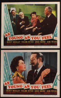 3d772 AS YOUNG AS YOU FEEL 7 LCs '51 Woolley, Thelma Ritter, Jean Peters, Wayne, Joslyn & Watson!