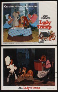 3d030 LADY & THE TRAMP 9 LCs R80 Walt Disney romantic canine dog classic cartoon!