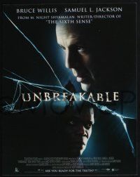 3d022 UNBREAKABLE 10 LCs '00 M. Night Shyamalan, Bruce Willis, Samuel L. Jackson, Robin Wright!