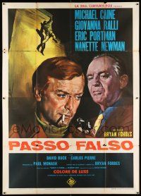 3e021 DEADFALL Italian 2p '68 different Enzo Nistri art of Michael Caine, Bryan Forbes