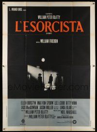 3e025 EXORCIST Italian 2p '74 William Friedkin, Max Von Sydow, William Peter Blatty horror classic!