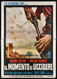 3e067 MOMENT TO KILL Italian 2p '68 cool spaghetti western art by Rodolfo Gasparri!
