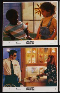 3f761 LOOK WHO'S TALKING TOO 8 8x10 mini LCs '90 John Travolta & Kirstie Alley have talking babies!