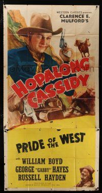 3g747 HOPALONG CASSIDY style B 3sh '47 art of William Boyd, Pride of the West!