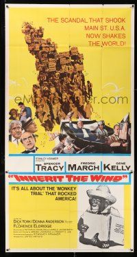 3g758 INHERIT THE WIND 3sh '60 Spencer Tracy, Fredric March, Gene Kelly, chimp with book!