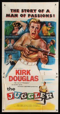 3g772 JUGGLER 3sh '53 Jewish concentration camp survivor Kirk Douglas is on the run from his past!