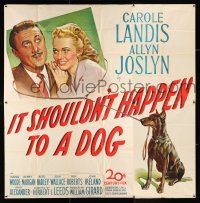 3g292 IT SHOULDN'T HAPPEN TO A DOG 6sh '46 art of Carole Landis & Allyn Joslyn with Doberman!