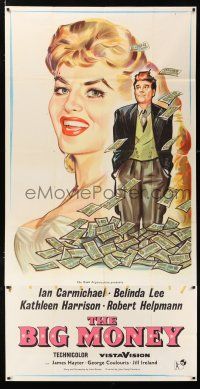 3g009 BIG MONEY English 3sh '58 great art of Ian Carmichael & sexy Belinda Lee w/lots of cash!