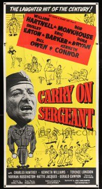 3g010 CARRY ON SERGEANT English 3sh '59 wacky military comedy, great cartoon art!