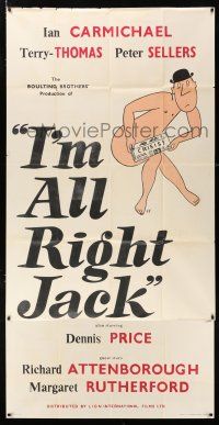 3g016 I'M ALL RIGHT JACK English 3sh '59 Boulting brothers, wacky art of naked man with newspaper!