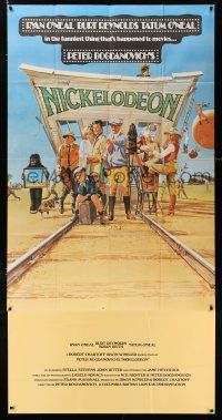 3g020 NICKELODEON English 3sh '76 different art of Ryan O'Neal, Burt Reynolds & others on railroad!