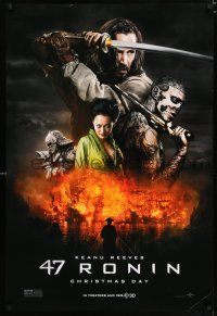 3h011 47 RONIN teaser DS 1sh '13 Keanu Reeves w/sword, Hiroyuki Sanada, Rick Genest!