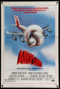 3h019 AIRPLANE 1sh '80 classic zany parody by Jim Abrahams and David & Jerry Zucker!