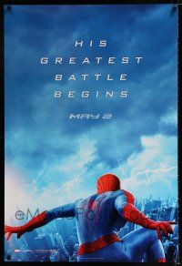 3h029 AMAZING SPIDER-MAN 2 teaser 1sh '14 Andrew Garfield, his greatest battle begins!