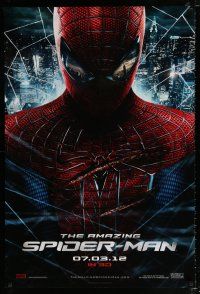 3h027 AMAZING SPIDER-MAN teaser DS 1sh '12 Andrew Garfield in title role over city!