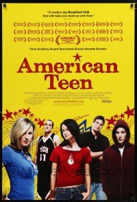 3h034 AMERICAN TEEN DS 1sh '08 Nanette Burstein, Hannah Bailey, Colin Clemens, high school!