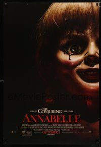 3h037 ANNABELLE advance DS 1sh '14 creepy horror image of possessed doll w/ bloody tear!