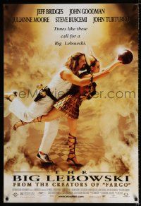 3h072 BIG LEBOWSKI 1sh '98 Coen Bros cult classic, Jeff Bridges bowling w/Julianne Moore!