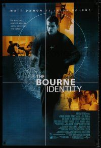 3h091 BOURNE IDENTITY int'l DS 1sh '02 cool image of Matt Damon as the perfect weapon!